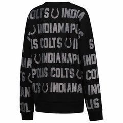 Indianapolis Colts Gameday Couture Women's Oversized Hype Era Rhinestone Text Sweatshirt - Black for sale
