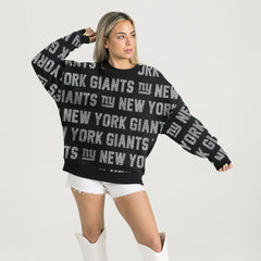 New York Giants Gameday Couture Women's Oversized Hype Era Rhinestone Text Sweatshirt - Black outlet