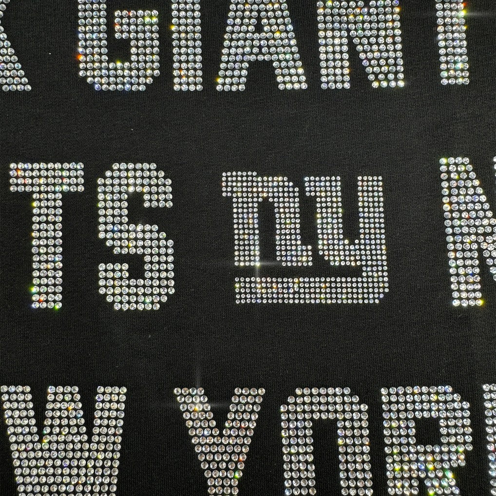 New York Giants Gameday Couture Women's Oversized Hype Era Rhinestone Text Sweatshirt - Black outlet