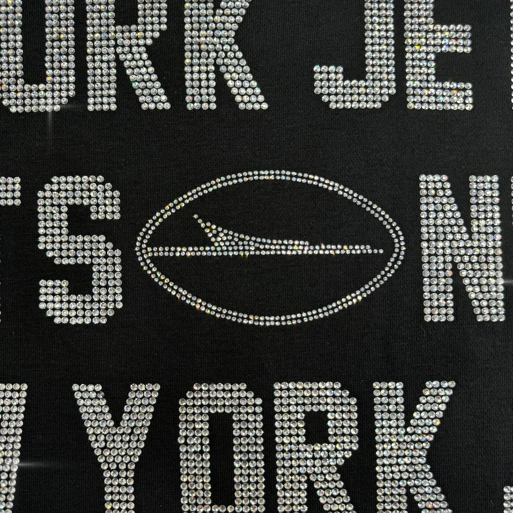 New York Jets Gameday Couture Women's Oversized Hype Era Rhinestone Text Sweatshirt - Black sale
