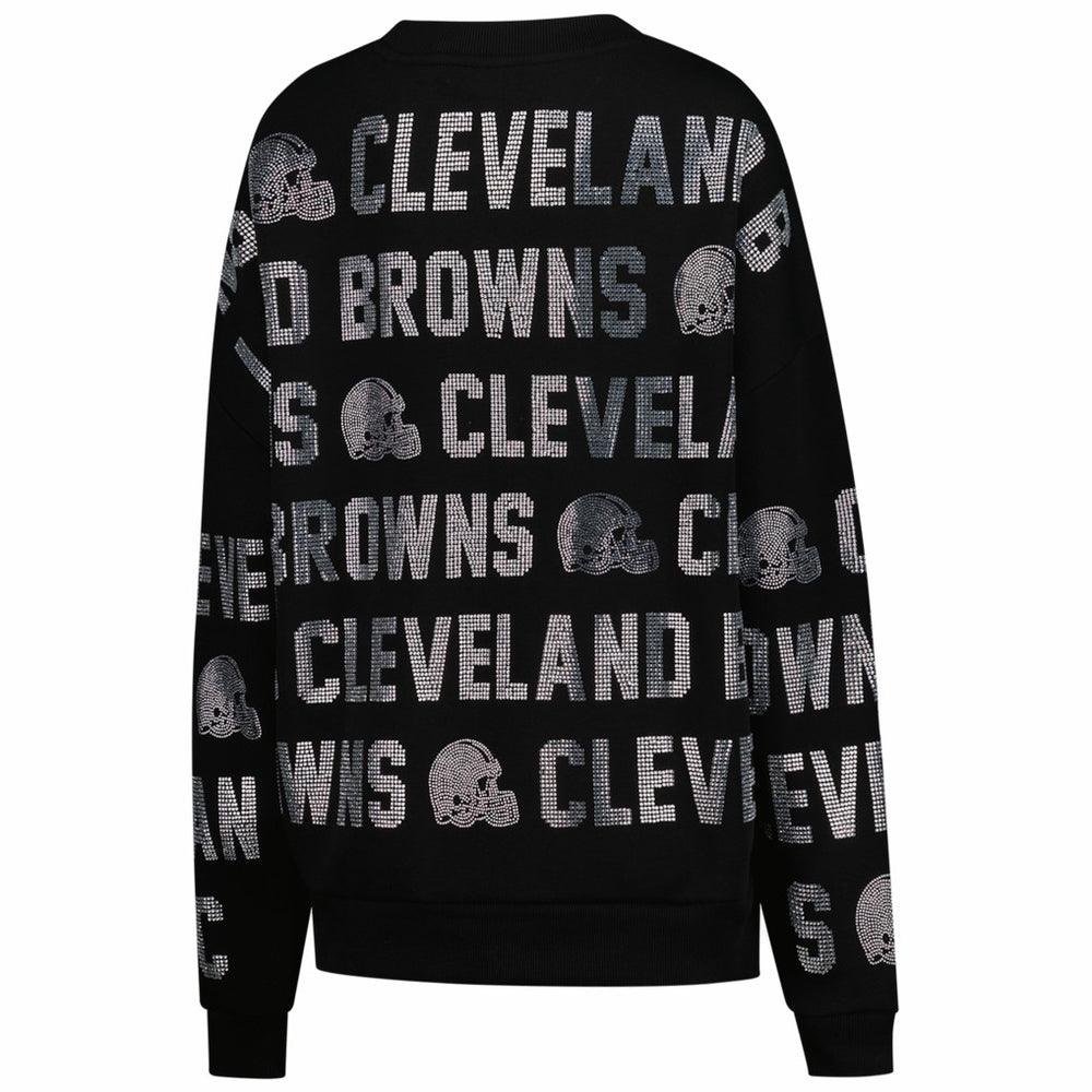 Cleveland Browns Gameday Couture Women's Oversized Hype Era Rhinestone Text Sweatshirt - Black online