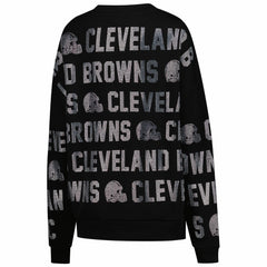 Cleveland Browns Gameday Couture Women's Oversized Hype Era Rhinestone Text Sweatshirt - Black online