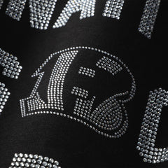 Cincinnati Bengals Gameday Couture Women's Oversized Hype Era Rhinestone Text Sweatshirt - Black cheap