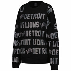 Detroit Lions Gameday Couture Women's Oversized Hype Era Rhinestone Text Sweatshirt - Black online