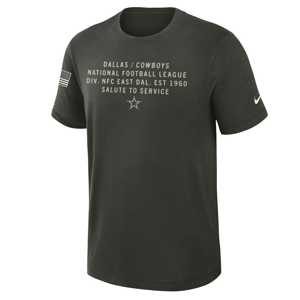 Dallas Cowboys 2025 Salute to Service Sideline Slub Dri-FIT T-Shirt - Forest Green | Nike outlet
