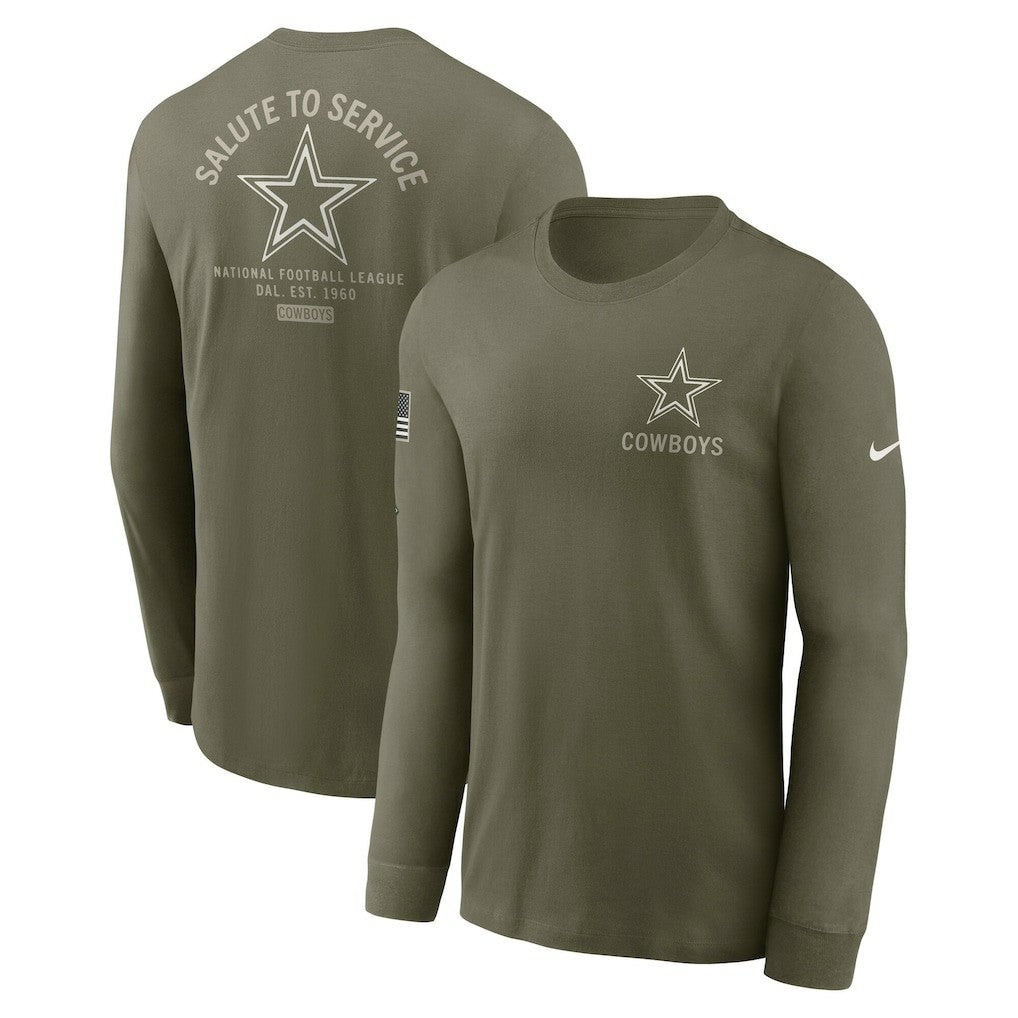 Dallas Cowboys 2025 Salute to Service Sideline Long Sleeve T-Shirt - Olive | Nike cheap
