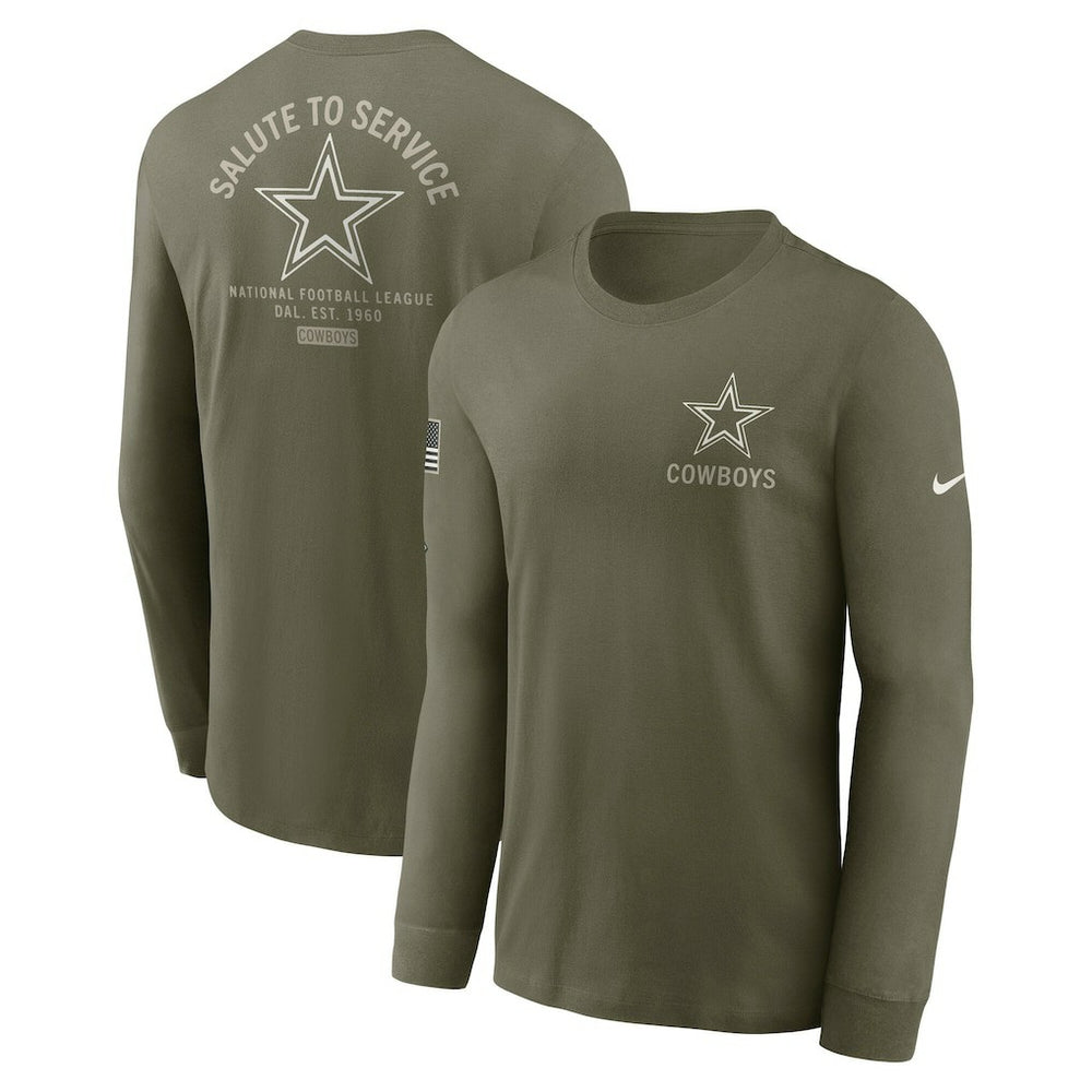 Dallas Cowboys 2025 Salute to Service Sideline Long Sleeve T-Shirt - Olive | Nike cheap