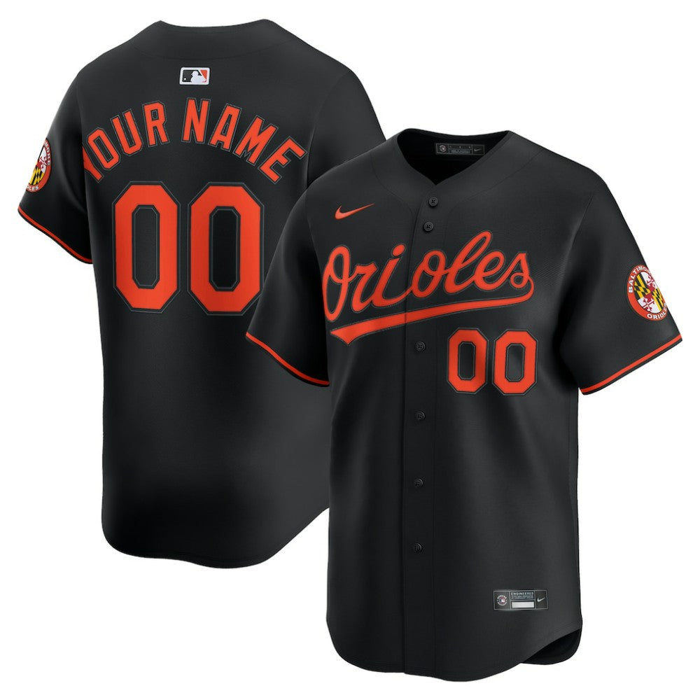 Baltimore Orioles Alternate Limited Custom Jersey - Black | Nike