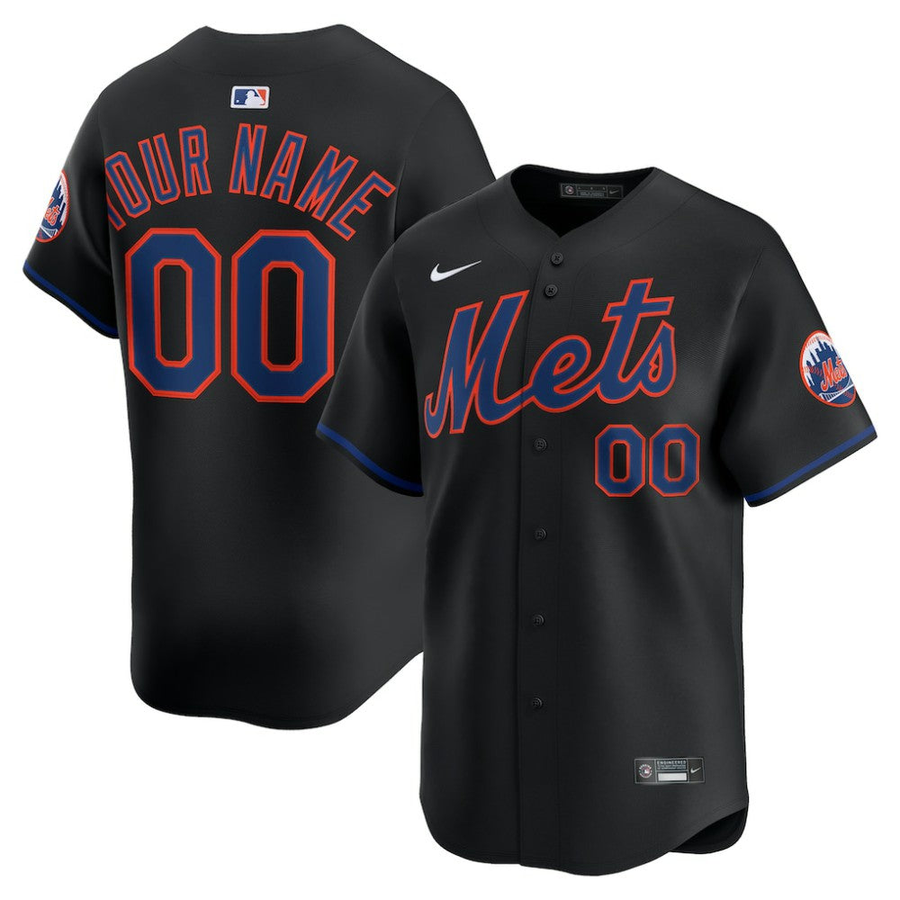 New York Mets Alternate Limited Custom Jersey - Black | Nike