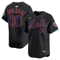 New York Mets Alternate Limited Custom Jersey - Black | Nike