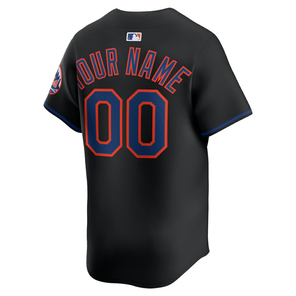New York Mets Alternate Limited Custom Jersey - Black | Nike
