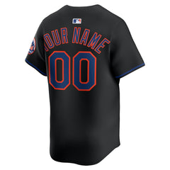 New York Mets Alternate Limited Custom Jersey - Black | Nike