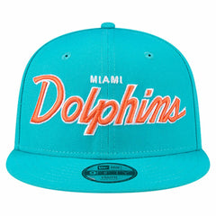 Miami Dolphins New Era Youth Main Script 9FIFTY Snapback Hat - Aqua outlet