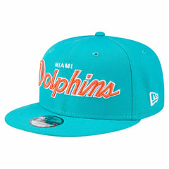 Miami Dolphins New Era Youth Main Script 9FIFTY Snapback Hat - Aqua outlet