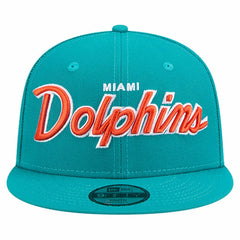 Miami Dolphins New Era Youth Main Script 9FIFTY Snapback Hat - Aqua on sale