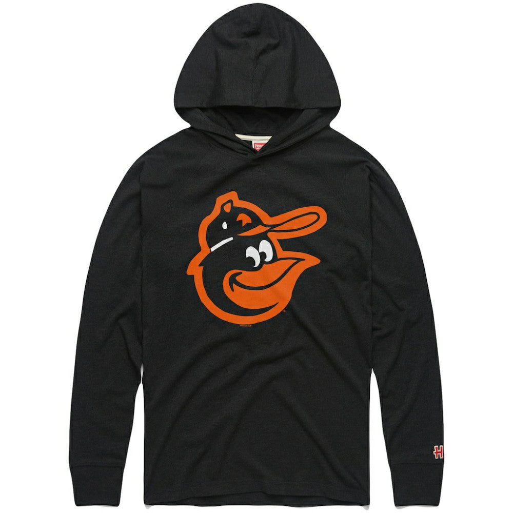 Baltimore Orioles Homage Lightweight Raglan Tri-Blend Pullover Hoodie - Charcoal