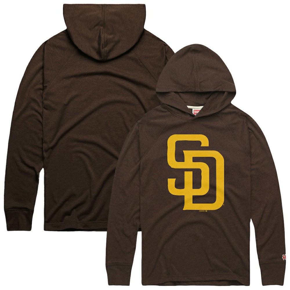 San Diego Padres Homage Lightweight Raglan Tri-Blend Pullover Hoodie - Brown