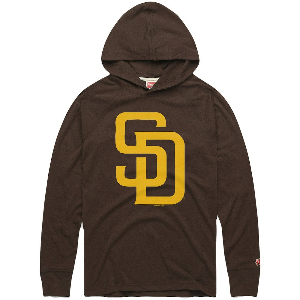 San Diego Padres Homage Lightweight Raglan Tri-Blend Pullover Hoodie - Brown