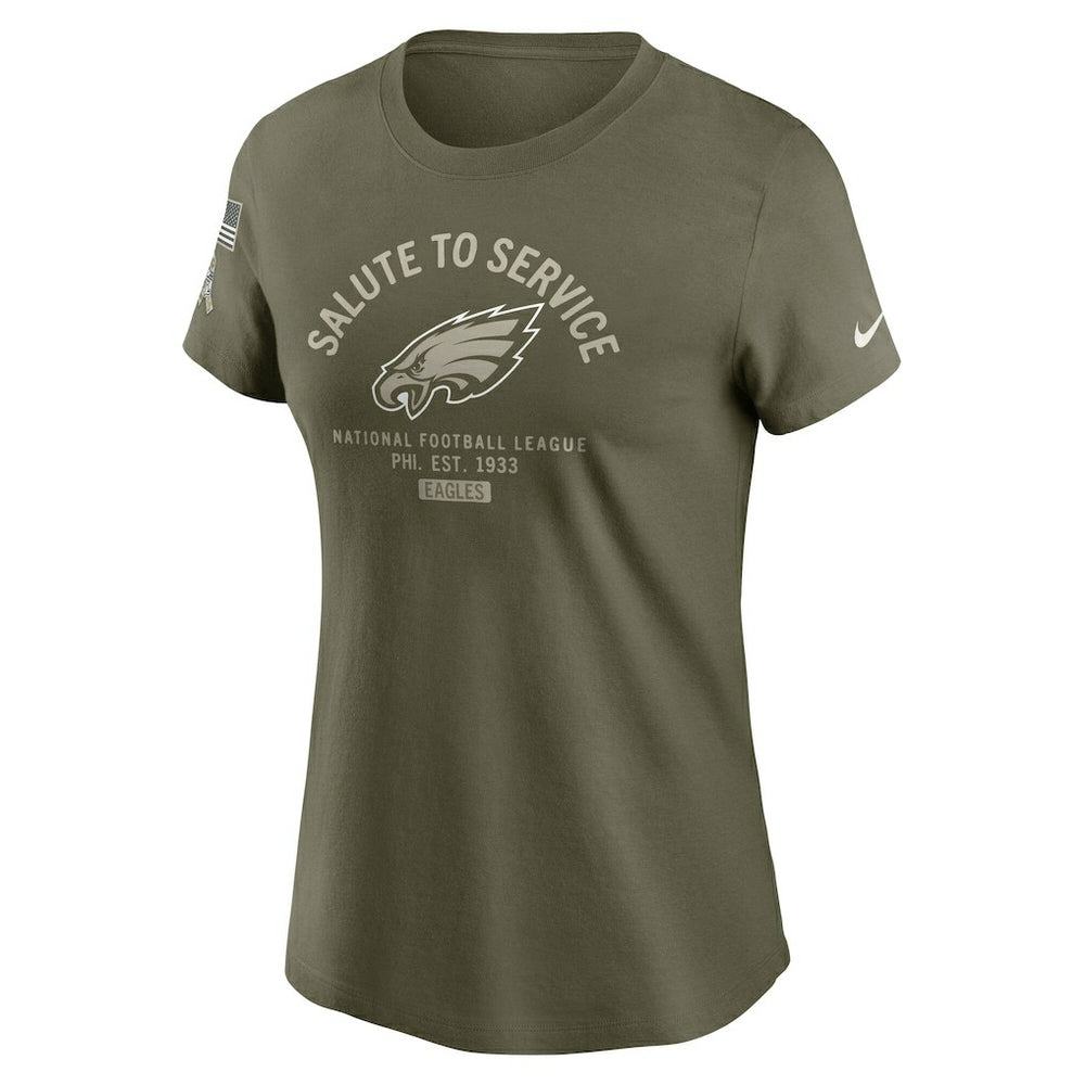 Philadelphia Eagles Women's 2025 Salute to Service Sideline T-Shirt - Olive | Nike for sale