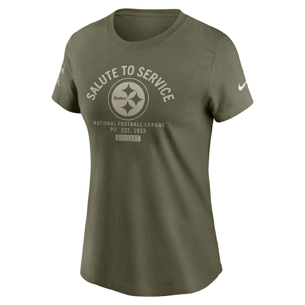 Pittsburgh Steelers Women's 2025 Salute to Service Sideline T-Shirt - Olive | Nike for sale