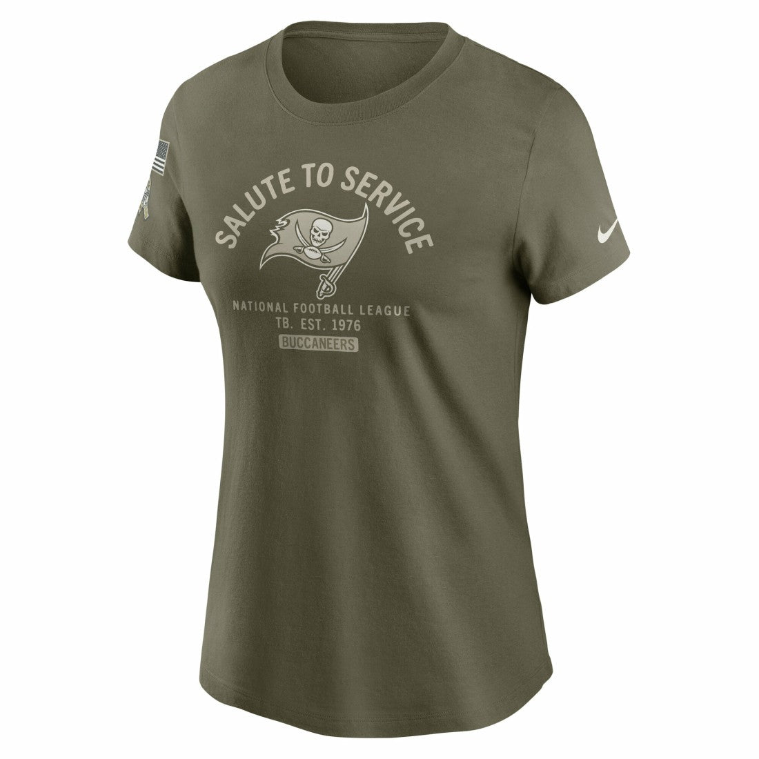 Tampa Bay Buccaneers Women's 2025 Salute to Service Sideline T-Shirt - Olive | Nike online
