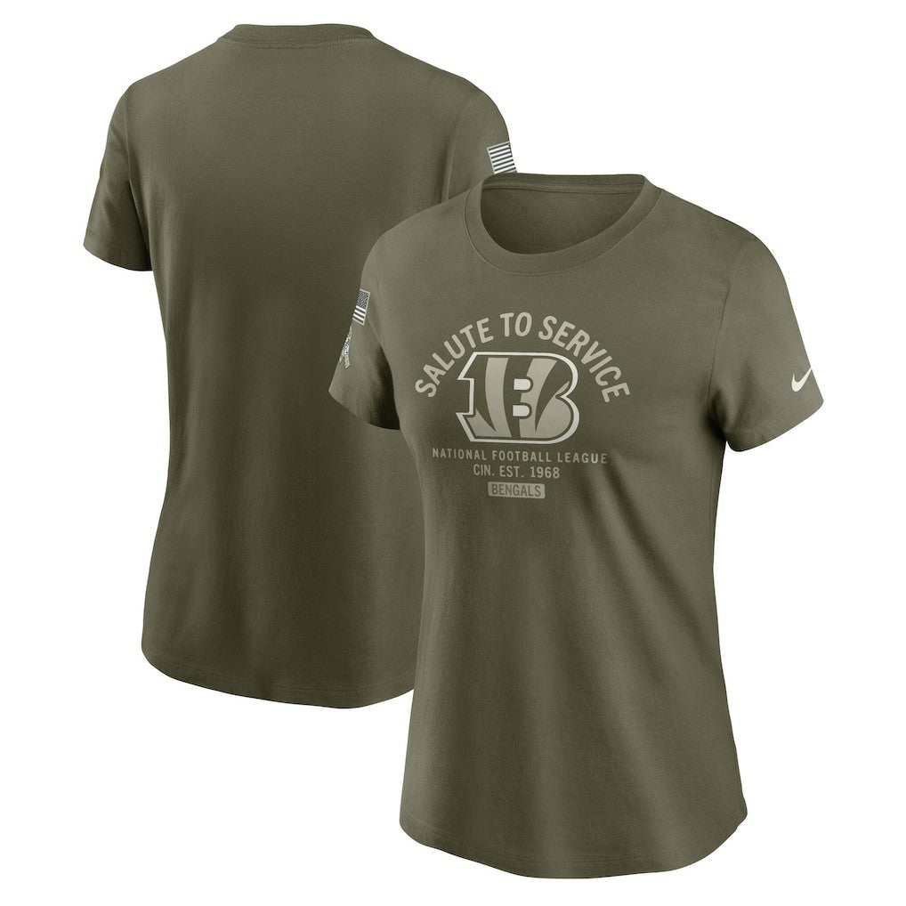 Cincinnati Bengals Women's 2025 Salute to Service Sideline T-Shirt - Olive | Nike for sale