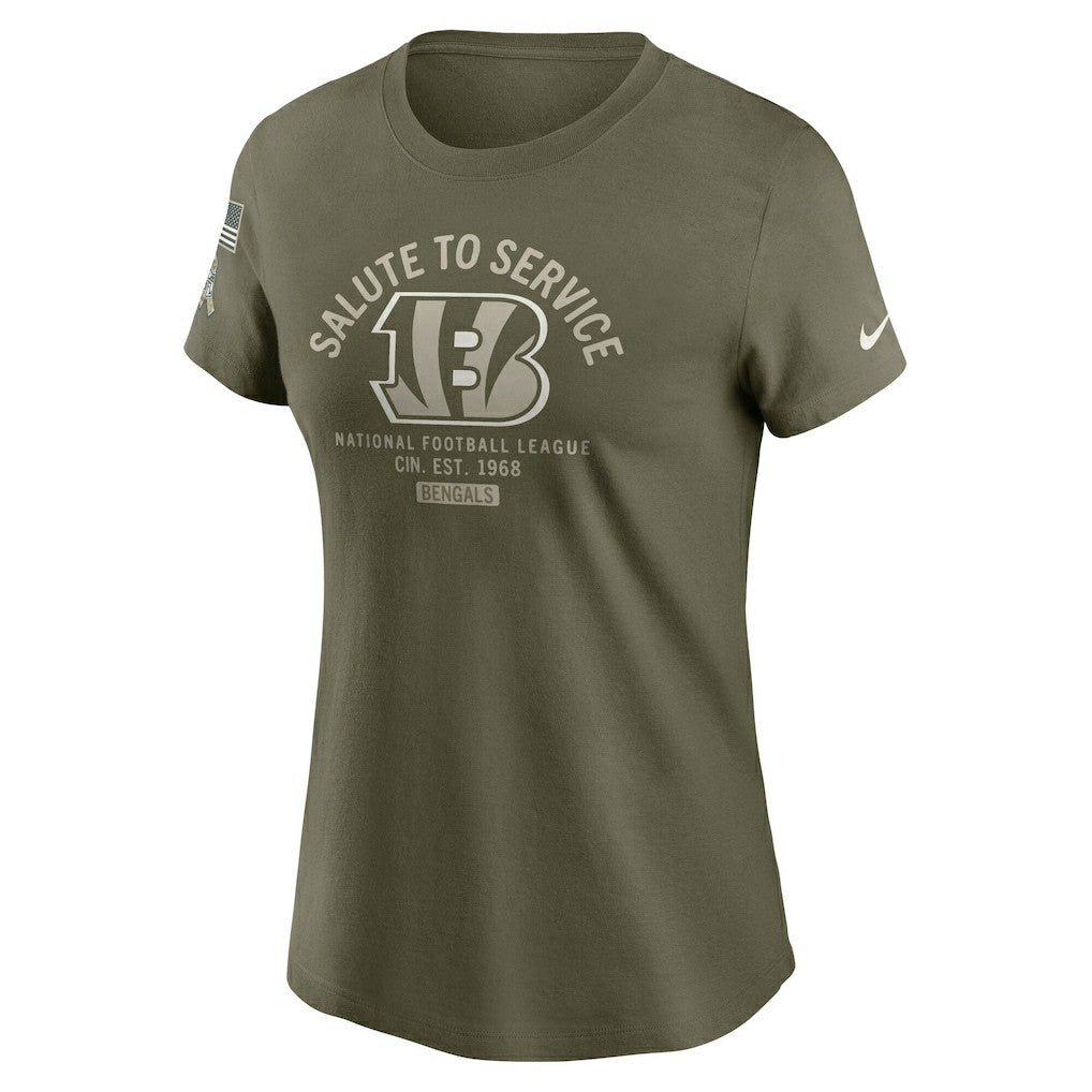 Cincinnati Bengals Women's 2025 Salute to Service Sideline T-Shirt - Olive | Nike for sale