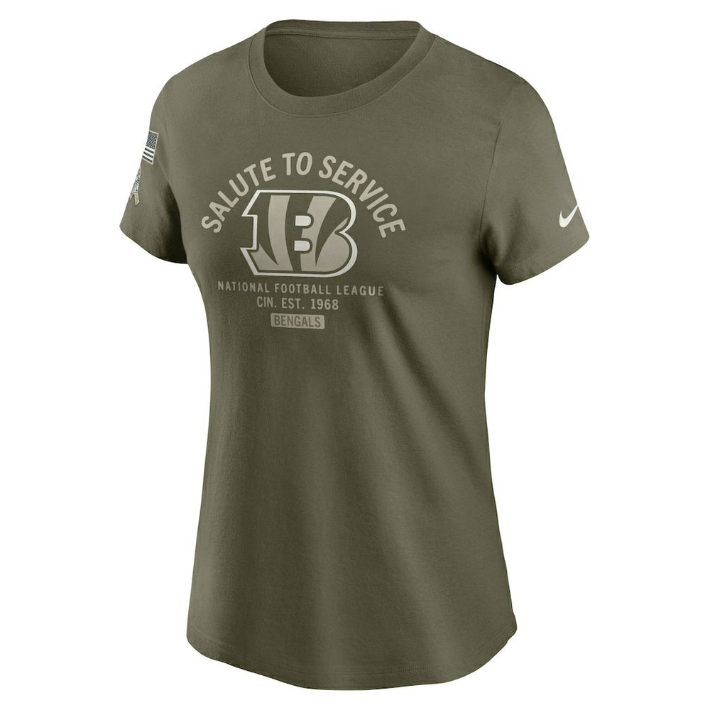 Cincinnati Bengals Women's 2025 Salute to Service Sideline T-Shirt - Olive | Nike for sale