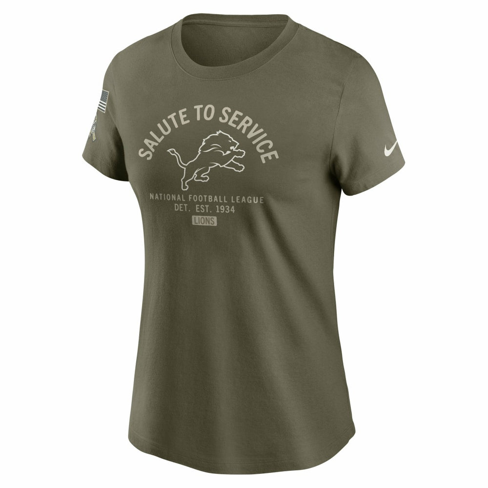 Detroit Lions Women's 2025 Salute to Service Sideline T-Shirt - Olive | Nike on sale