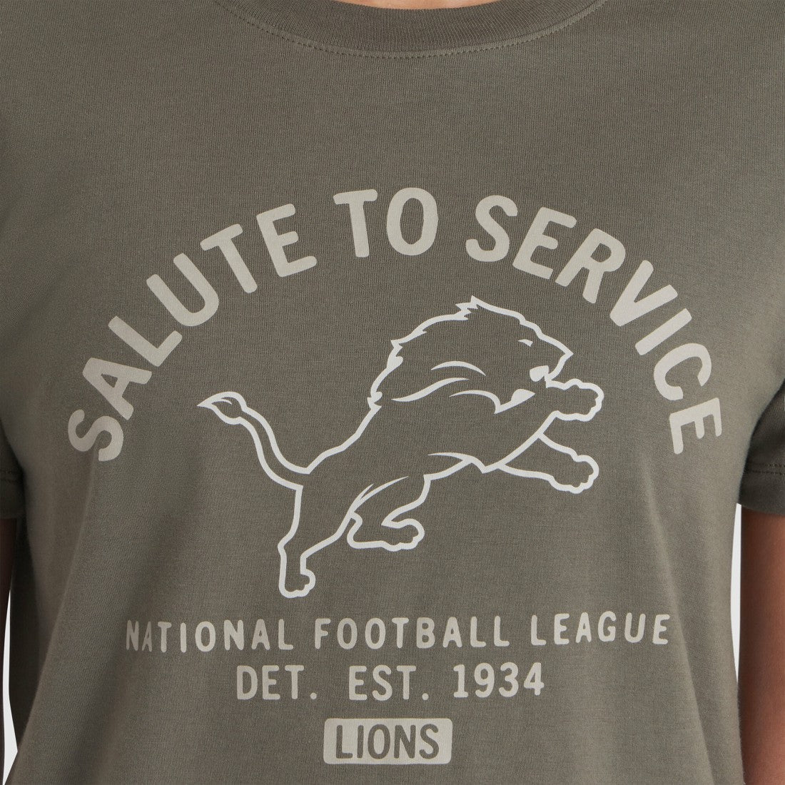 Detroit Lions Women's 2025 Salute to Service Sideline T-Shirt - Olive | Nike on sale