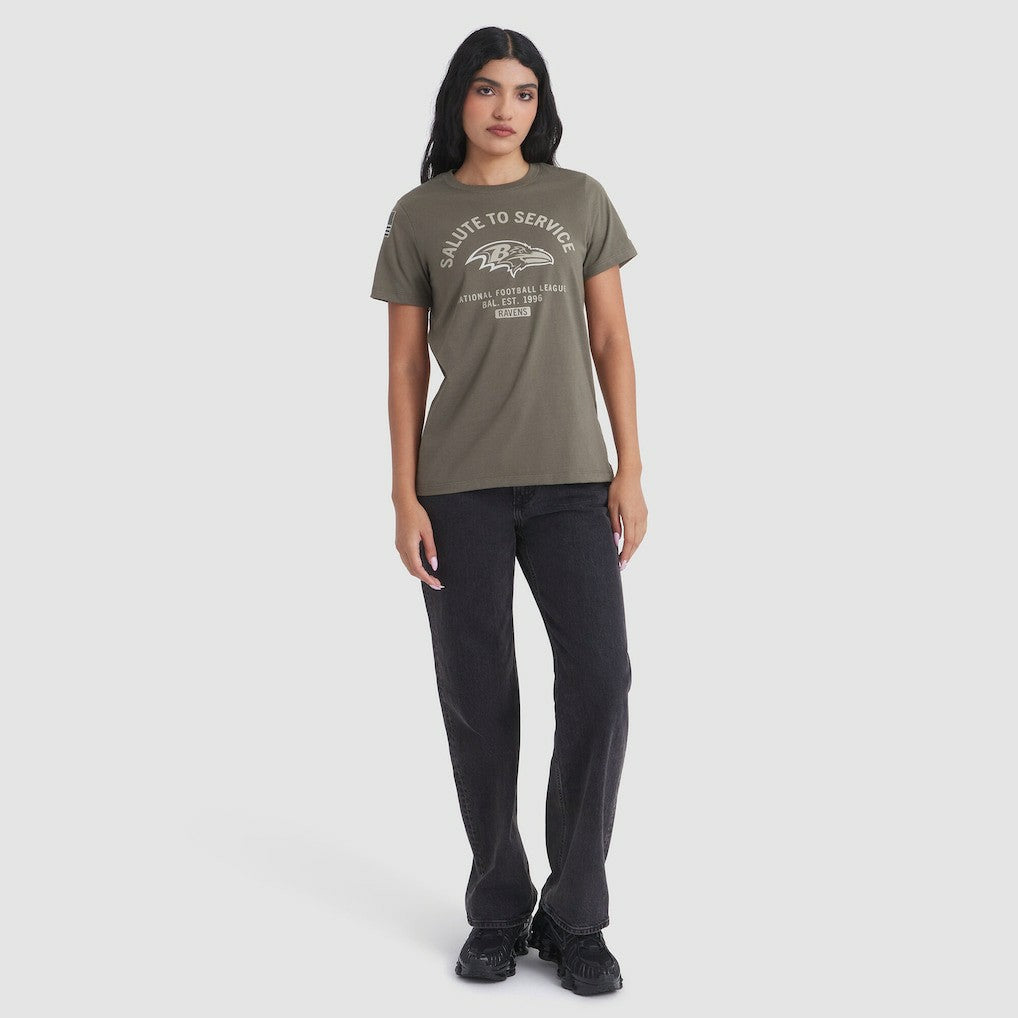 Baltimore Ravens Women's 2025 Salute to Service Sideline T-Shirt - Olive | Nike cheap