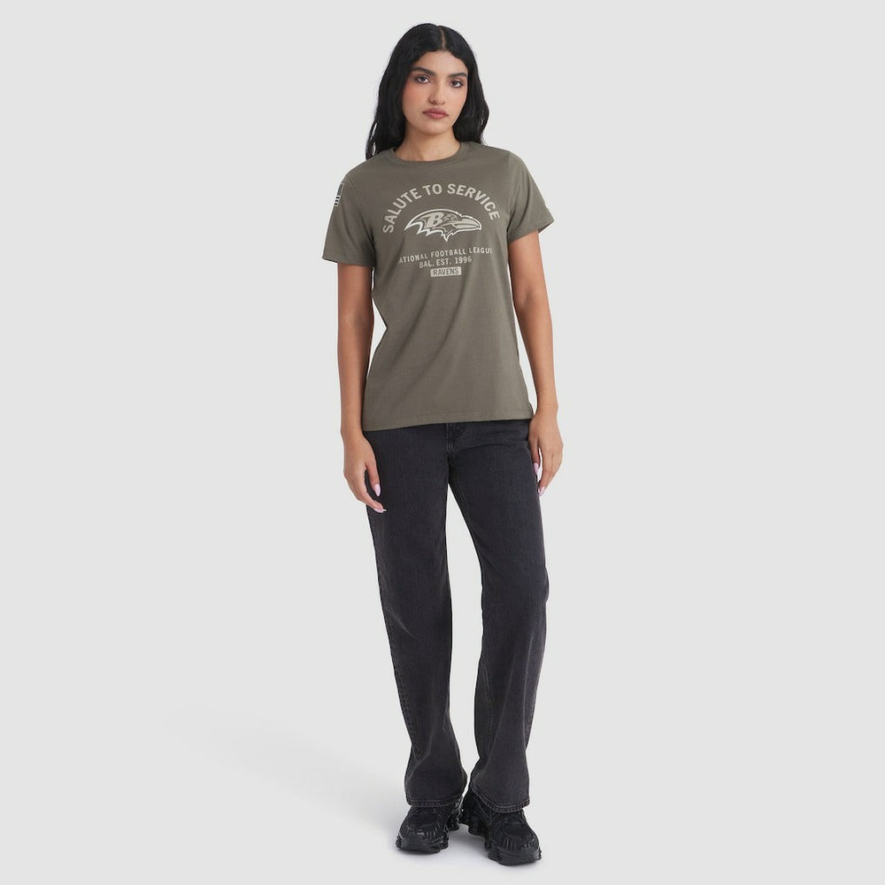 Baltimore Ravens Women's 2025 Salute to Service Sideline T-Shirt - Olive | Nike cheap