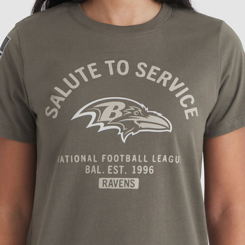 Baltimore Ravens Women's 2025 Salute to Service Sideline T-Shirt - Olive | Nike cheap