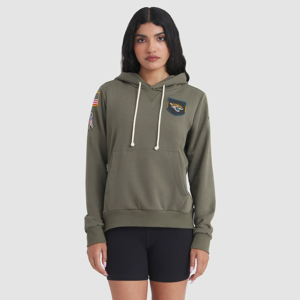Jacksonville Jaguars Women's 2025 Salute to Service Sideline Standard Issue Dri-FIT Hoodie - Olive | Nike for sale