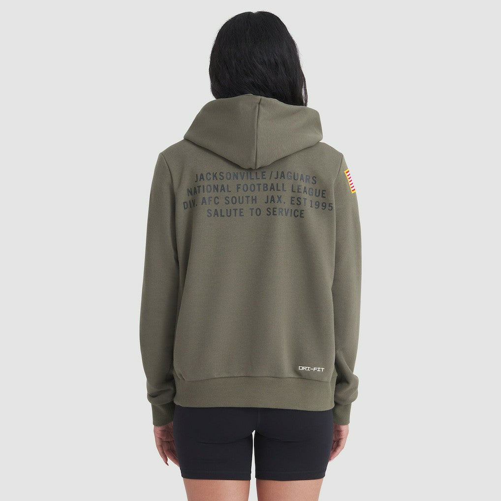 Jacksonville Jaguars Women's 2025 Salute to Service Sideline Standard Issue Dri-FIT Hoodie - Olive | Nike for sale