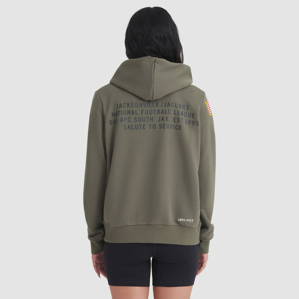 Jacksonville Jaguars Women's 2025 Salute to Service Sideline Standard Issue Dri-FIT Hoodie - Olive | Nike for sale