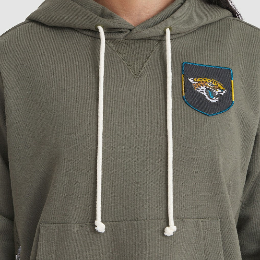 Jacksonville Jaguars Women's 2025 Salute to Service Sideline Standard Issue Dri-FIT Hoodie - Olive | Nike for sale