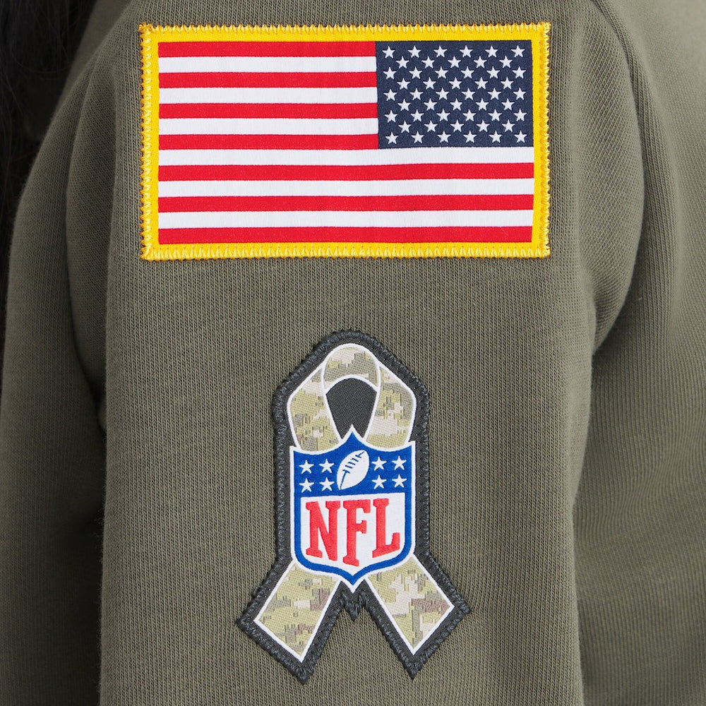 Jacksonville Jaguars Women's 2025 Salute to Service Sideline Standard Issue Dri-FIT Hoodie - Olive | Nike for sale