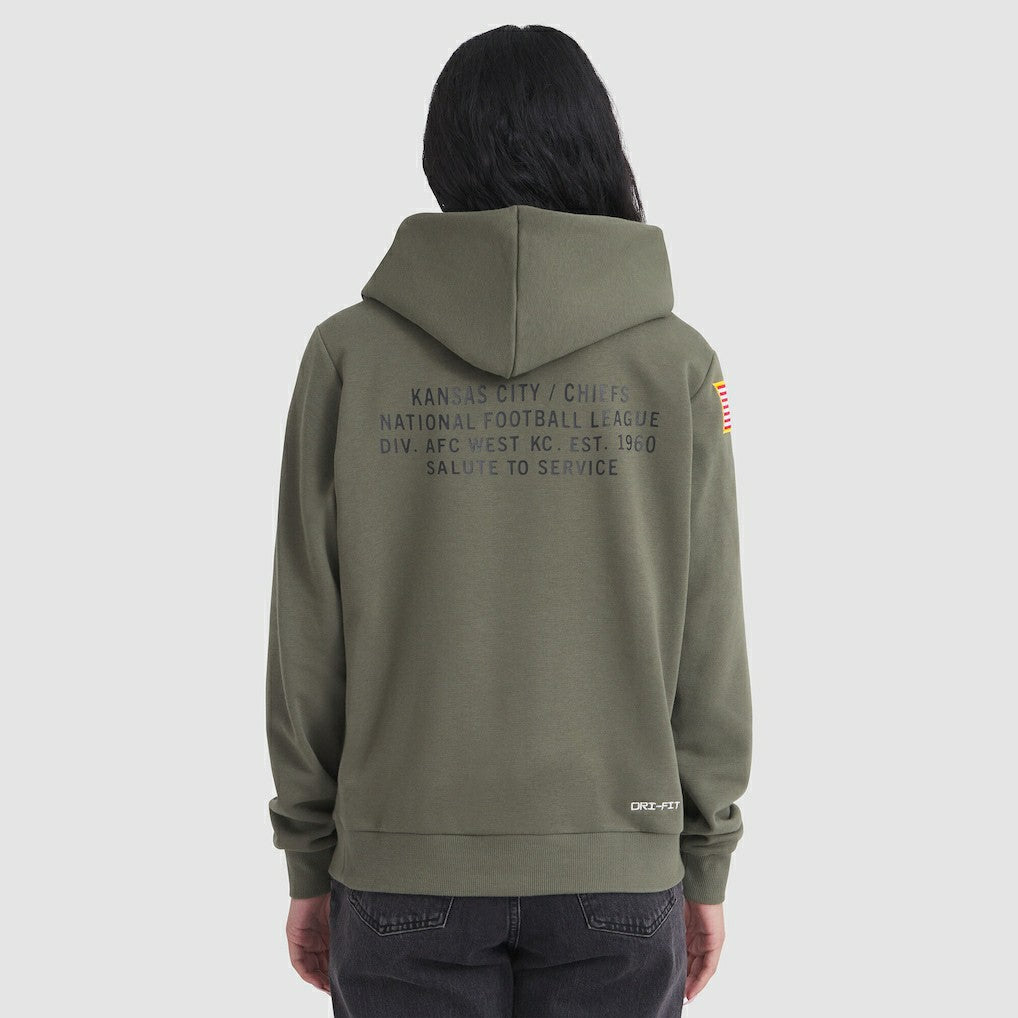 Kansas City Chiefs Women's 2025 Salute to Service Sideline Standard Issue Dri-FIT Hoodie - Olive | Nike online