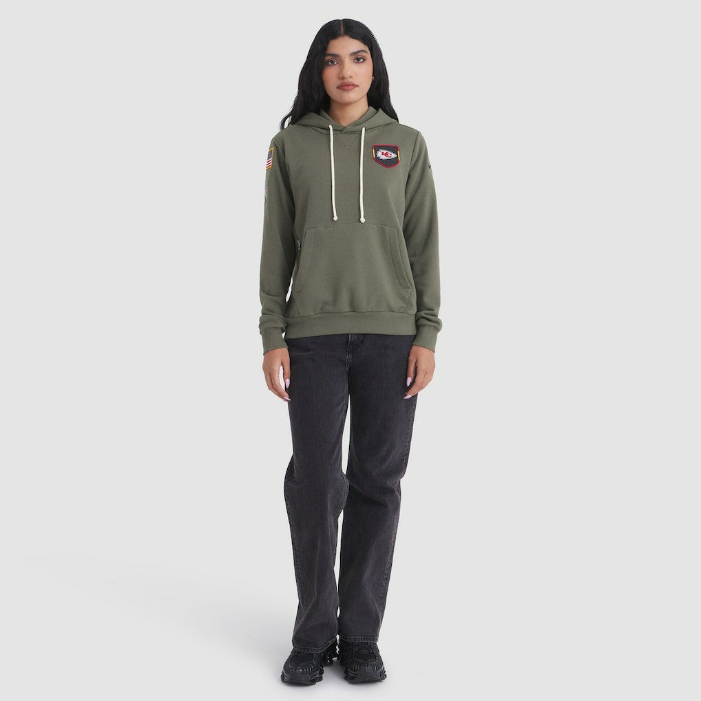 Kansas City Chiefs Women's 2025 Salute to Service Sideline Standard Issue Dri-FIT Hoodie - Olive | Nike online