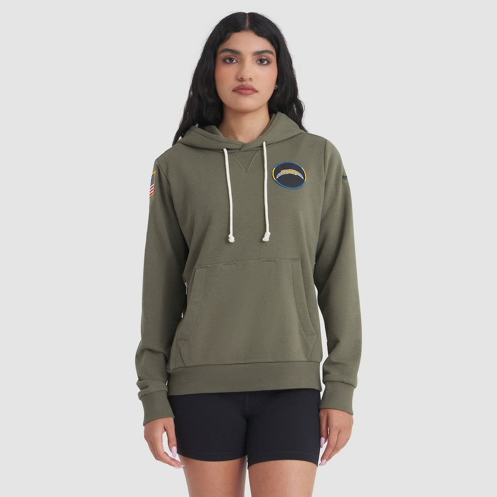 Los Angeles Chargers Women's 2025 Salute to Service Sideline Standard Issue Dri-FIT Hoodie - Olive | Nike online