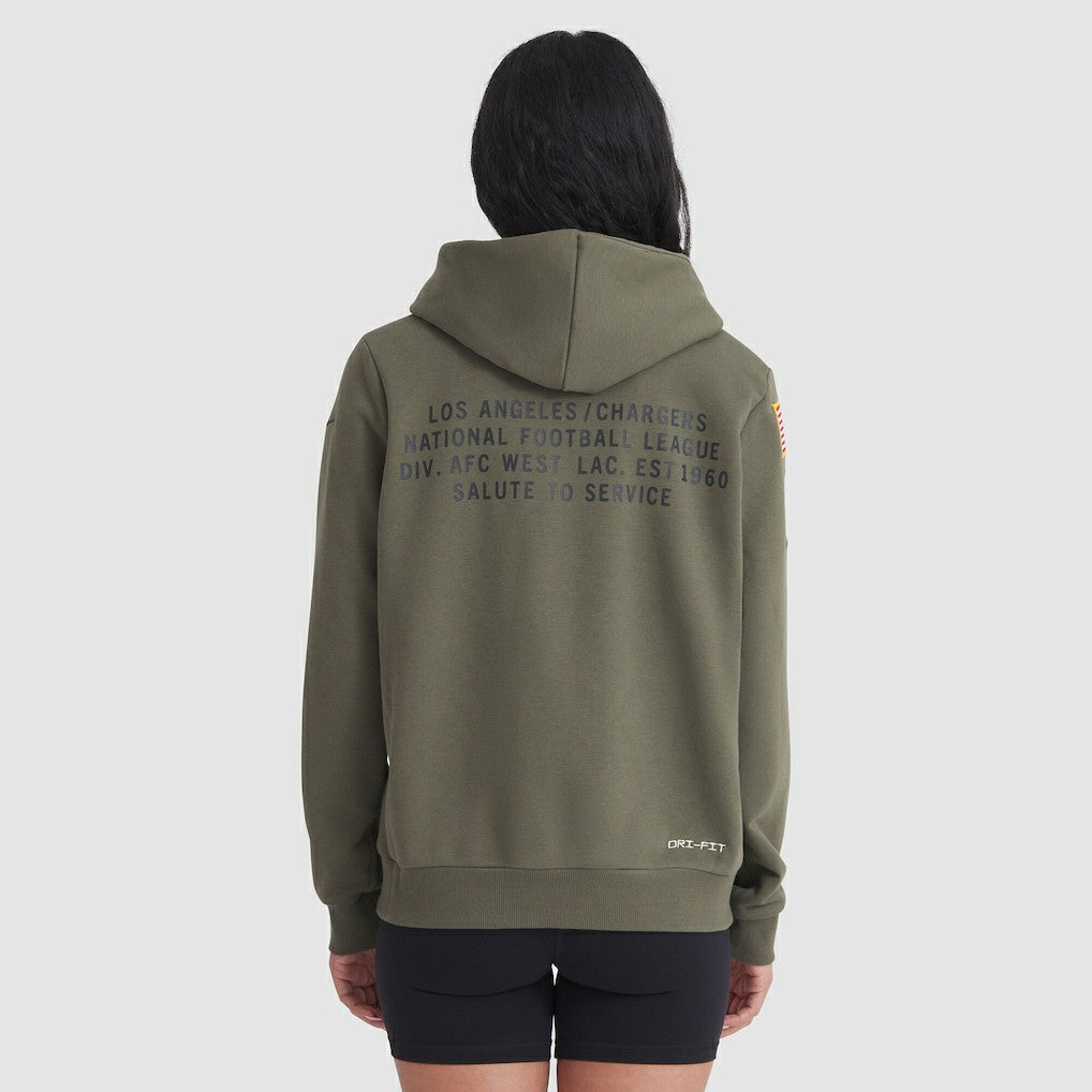 Los Angeles Chargers Women's 2025 Salute to Service Sideline Standard Issue Dri-FIT Hoodie - Olive | Nike online