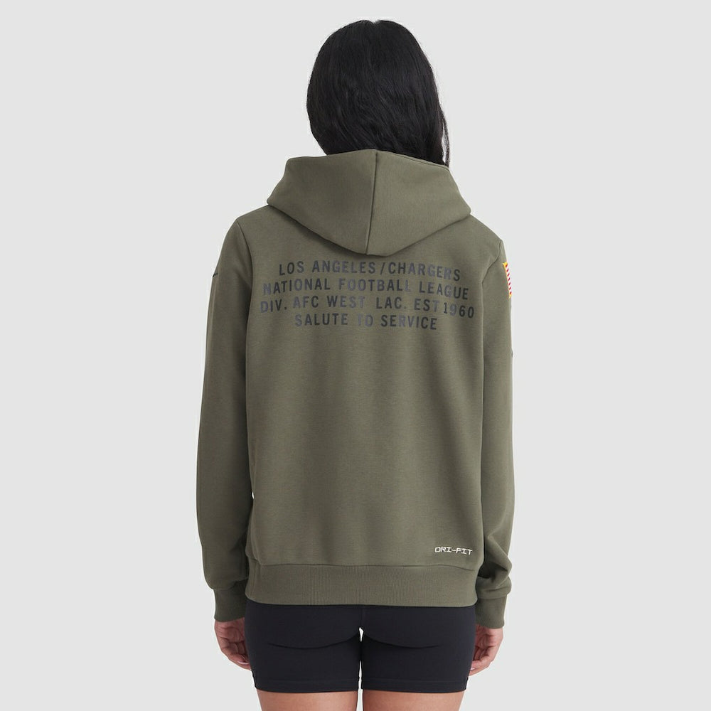 Los Angeles Chargers Women's 2025 Salute to Service Sideline Standard Issue Dri-FIT Hoodie - Olive | Nike online