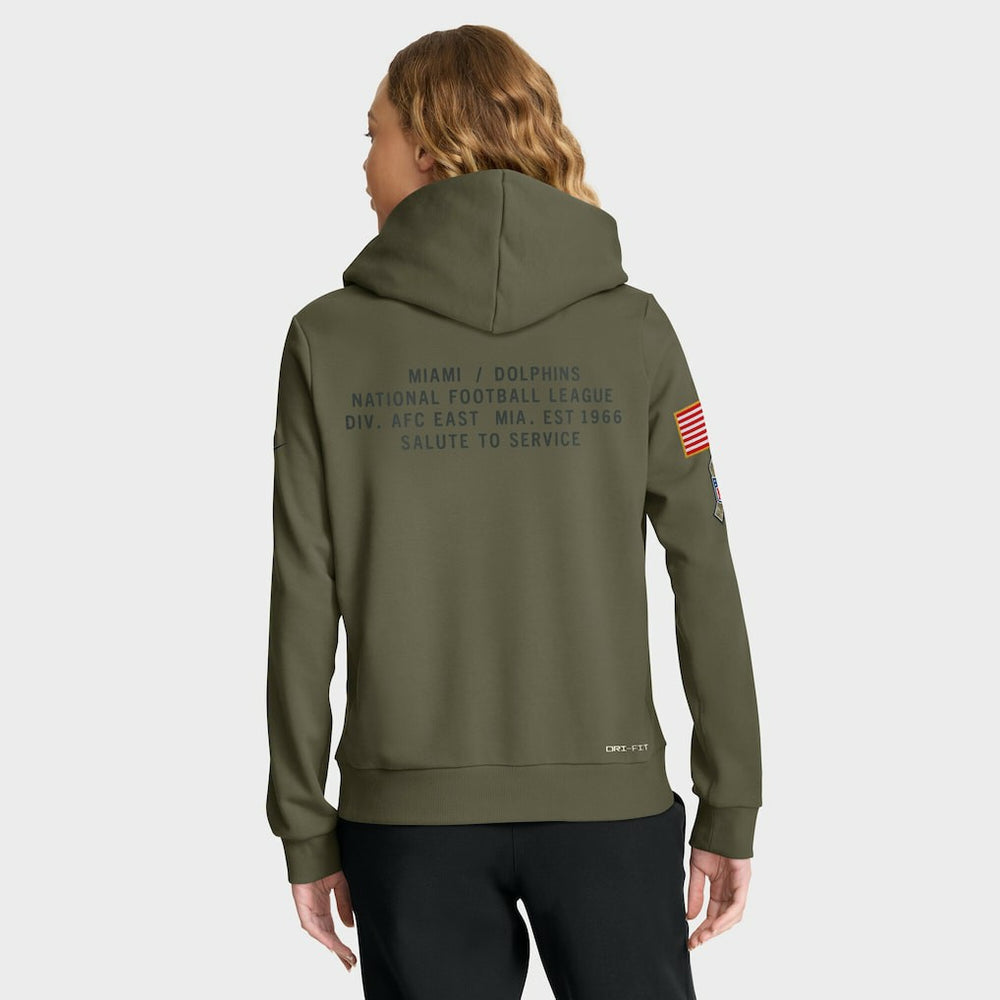 Miami Dolphins Women's 2025 Salute to Service Sideline Standard Issue Dri-FIT Hoodie - Olive | Nike online