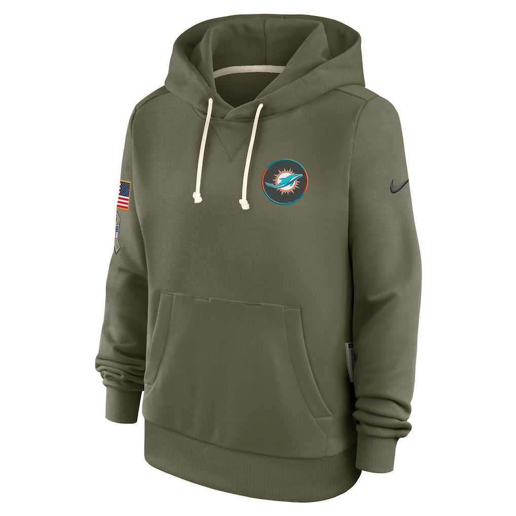 Miami Dolphins Women's 2025 Salute to Service Sideline Standard Issue Dri-FIT Hoodie - Olive | Nike online