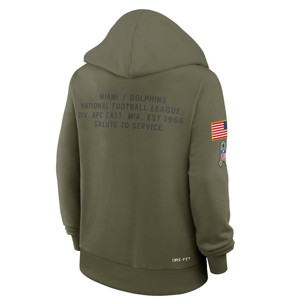 Miami Dolphins Women's 2025 Salute to Service Sideline Standard Issue Dri-FIT Hoodie - Olive | Nike online