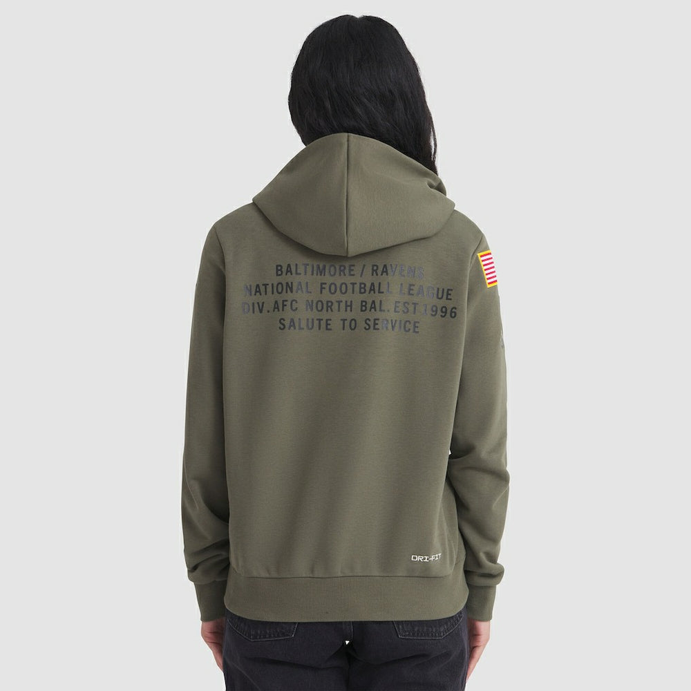 Baltimore Ravens Women's 2025 Salute to Service Sideline Standard Issue Dri-FIT Hoodie - Olive | Nike cheap