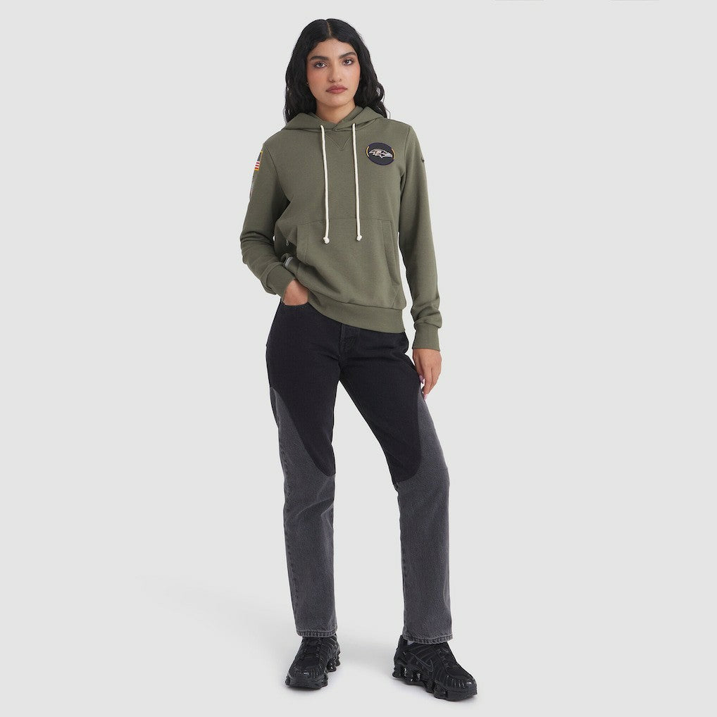 Baltimore Ravens Women's 2025 Salute to Service Sideline Standard Issue Dri-FIT Hoodie - Olive | Nike cheap