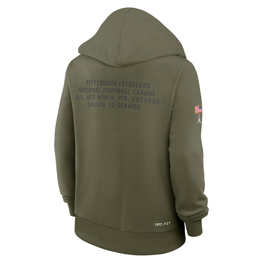 Pittsburgh Steelers Women's 2025 Salute to Service Sideline Standard Issue Dri-FIT Hoodie - Olive | Nike online