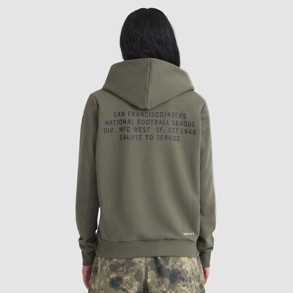 San Francisco 49ers Women's 2025 Salute to Service Sideline Standard Issue Dri-FIT Hoodie - Olive | Nike outlet